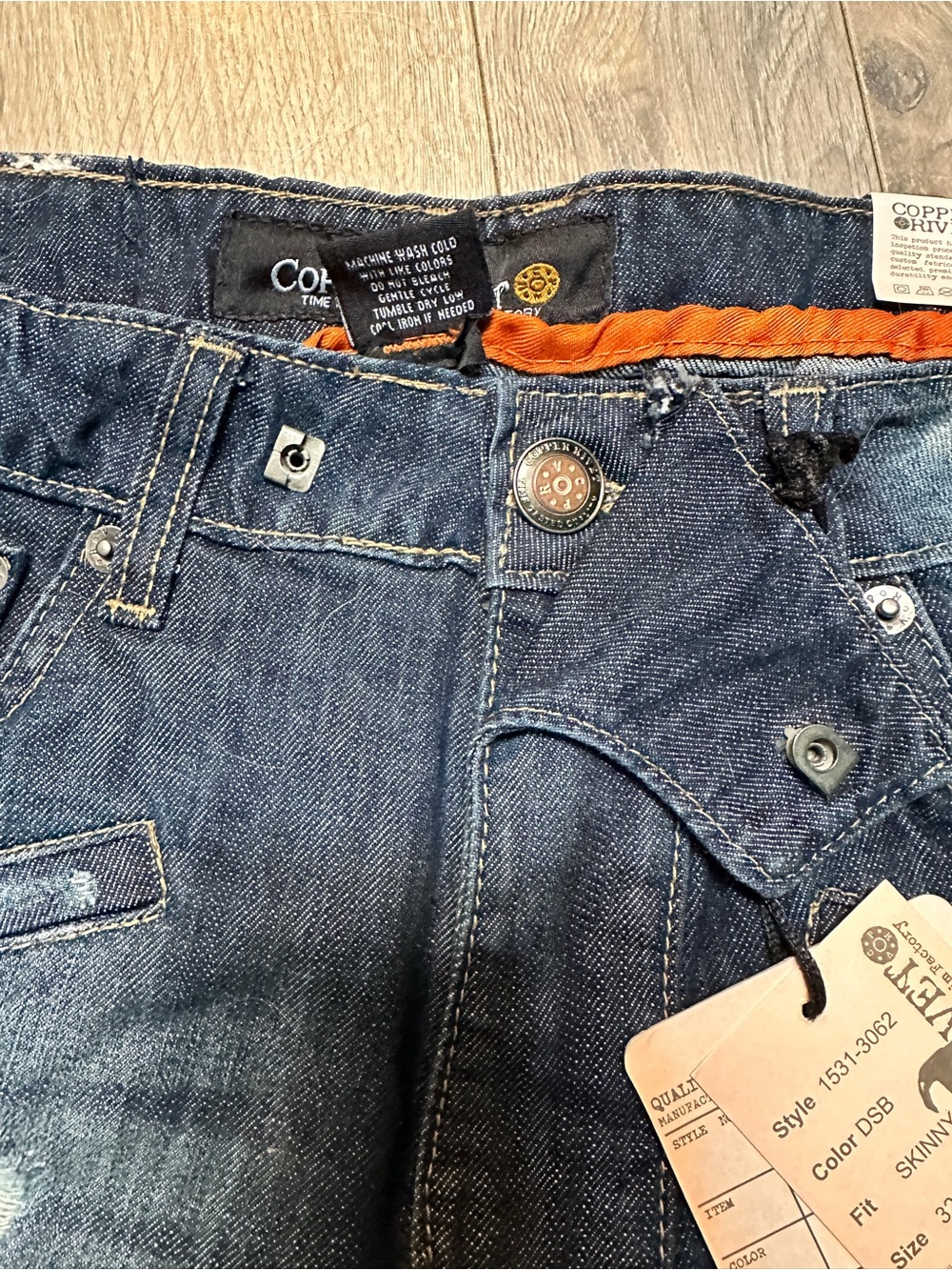 Copper Rivet Skinny Jeans Men’s 32x32 Dark Wash Denim NWT Style 1531-3062 - Picture 4 of 10